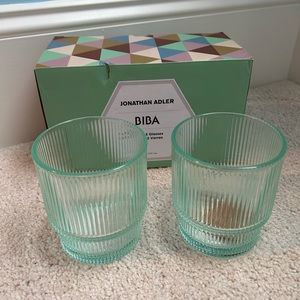 JONATHAN ADLER Ribbed Glasses set of 2 NWT